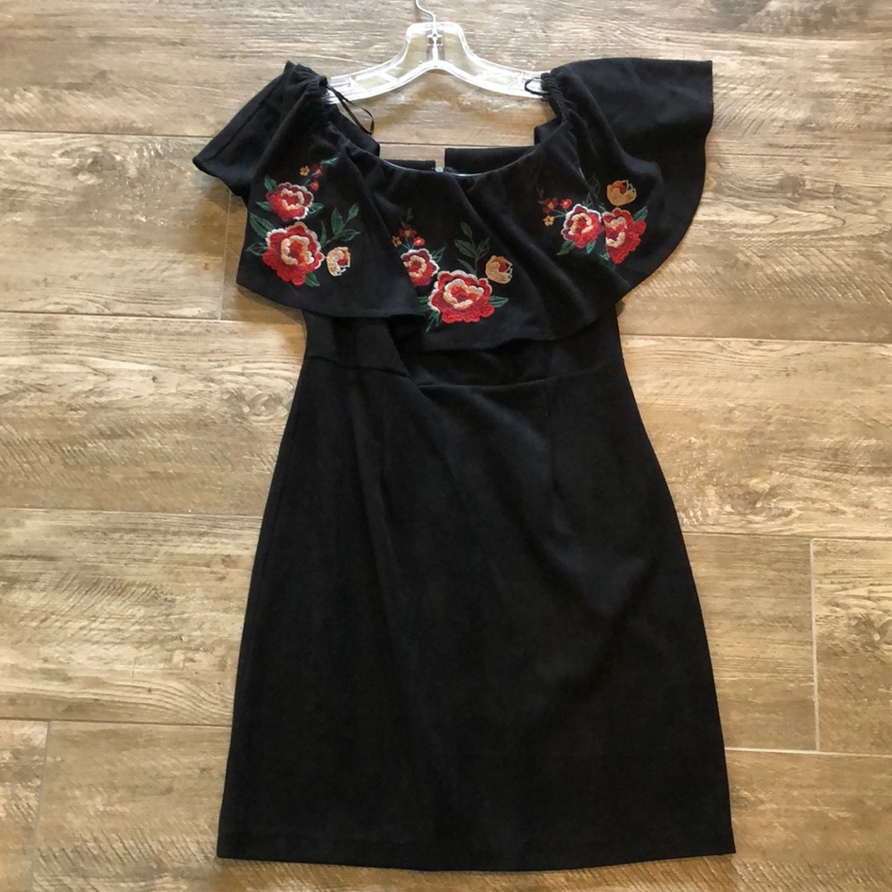 Off the shoulder black dress